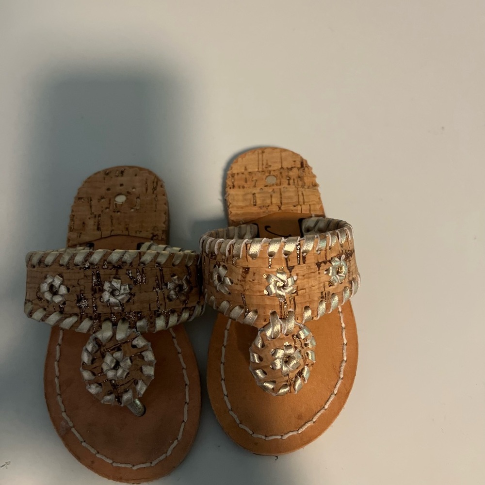Jack Rogers Tan and Gold Sandals